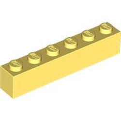 LEGO part 3009 Brick 1 x 6 in Cool Yellow/ Bright Light Yellow