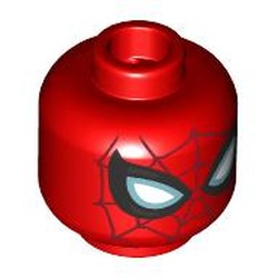 LEGO part 28621pr9682 Minifig Head with print in Bright Red/ Red