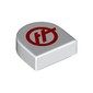 Tile Round 1 x 1 Half Circle with Red 'H' in Circle print
