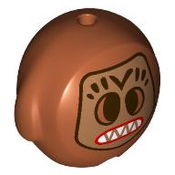 LEGO part 6330pr0010 Pillow Plush Toy, Kakamora with Nougat Face, Sharp Teeth, Red Mouth print in Dark Orange