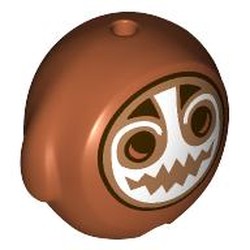 LEGO part 6330pr0009 Pillow Plush Toy, Kakamora with White Face Paint print in Dark Orange