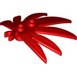 LEGO part 10884 Plant, Leaves 6 x 5 Swordleaf with Clip [Thick Open O Clip] in Bright Red/ Red