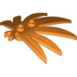 LEGO part 10884 Plant, Leaves 6 x 5 Swordleaf with Clip [Thick Open O Clip] in Bright Orange/ Orange