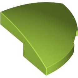 LEGO part 5852 Brick Round Corner, Curved 2 x 2 x 2/3 Quarter Circle in Bright Yellowish Green/ Lime