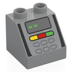 Duplo Brick 2 x 2 Slope 45° with Cash Registry print