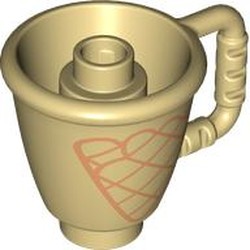 LEGO part 27383pr0008 Duplo Cone / Ice Cup with Ice Cream Cone print in Brick Yellow/ Tan