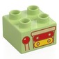 Duplo Brick 2 x 2 with Half Xylophone, Yellow/Red Keys print