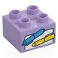 Duplo Brick 2 x 2 with Blue and Yellow Pens, Paper print