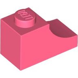 LEGO part 78666 Brick Curved 2 x 1 with Inverted Cutout in Vibrant Coral/ Coral