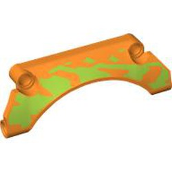 LEGO part 42531pr0004 Technic Panel Car Mudguard Arched 9 x 2 x 3 with Lime Splotches print in Bright Orange/ Orange