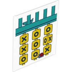LEGO part 42509pr0012 Glass for Frame 1 x 6 x 6 Tic Tac Toe Playground Equipment, Ladybird, Dog print in Transparent/ Trans-Clear