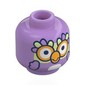 Minifig Head, Chattermax, Bird, Bright Light Orange Beak, Eyes, Bright Light Yellow/Lavender Feathers