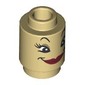 Brick Round 1 x 1 Open Stud with Face, Dark Tan Eyeshadow, Dark Red Lips print (Babette)