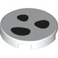 Tile Round 2 x 2 with Black Dalmatian Spots print