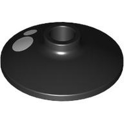 LEGO part 4740pr0038 Dish 2 x 2 Inverted [Radar] with White Dots print in Black