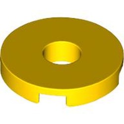 LEGO part 15535 Tile Round 2 x 2 with Hole in Bright Yellow/ Yellow
