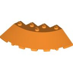 LEGO part 95188 Brick Round Corner 6 x 6 with 33° Slope and Facet Cutout in Bright Orange/ Orange