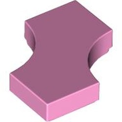 LEGO part 3396 Tile Special 2 x 2 with 2 Quarter Round Cutouts in Light Purple/ Bright Pink