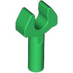 LEGO part 3484 Bar 1L with Clip [Cut Edges and One Side Hole] [Full Clip] in Dark Green/ Green