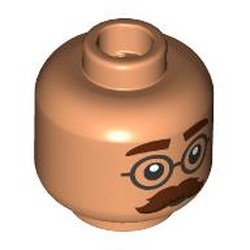 LEGO part 28621pr9681 Minifig Head with print in Nougat