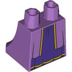 LEGO part 36036pr0085 Hips and Legs Under Dress/Robe with Dark Purple Underdress, Gold Trim print in Medium Lavender