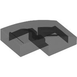 LEGO part 11477 Slope Curved 2 x 1 No Studs [1/2 Bow] in Trans-Black