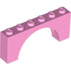 LEGO part 15254 Brick Arch 1 x 6 x 2 - Thin Top without Reinforced Underside [New Version] in Light Purple/ Bright Pink