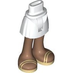 LEGO part 2241c01pr0032 Minidoll Hips and Mid-Length Shorts with print in White