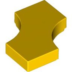 LEGO part 3396 Tile Special 2 x 2 with 2 Quarter Round Cutouts in Bright Yellow/ Yellow