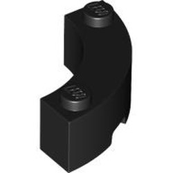 LEGO part 5152 Brick Round Corner 3 x 3 Macaroni with 2 Studs in Black