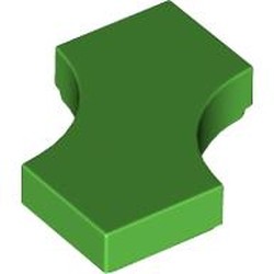 LEGO part 3396 Tile Special 2 x 2 with 2 Quarter Round Cutouts in Bright Green