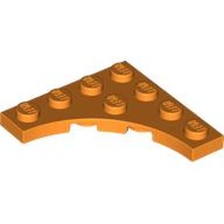 LEGO part 35044 Plate Special 4 x 4 with 3 x 3 Quarter Round Cutout in Bright Orange/ Orange