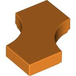 LEGO part 3396 Tile Special 2 x 2 with 2 Quarter Round Cutouts in Bright Orange/ Orange