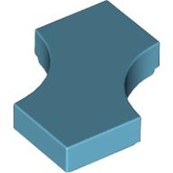 LEGO part 3396 Tile Special 2 x 2 with 2 Quarter Round Cutouts in Medium Azure