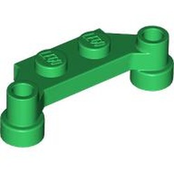 LEGO part 4590 Plate Special 1 x 4 Offset with Bar Holes in Dark Green/ Green