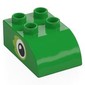 Duplo Brick 2 x 3 with Curved Top, Eyes Print