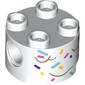 Brick Round 2 x 2, Pin Holes with Multi Colored Sprinkles print