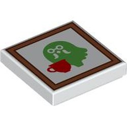 LEGO part 3068bpr9304 Tile 2 x 2 with print in White