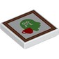 Tile 2 x 2 with Painting, Green Ghost, Red Mug print