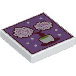 LEGO part 3068bpr9305 Tile 2 x 2 with print in White