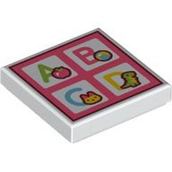 LEGO part 3068bpr9306 Tile 2 x 2 with print in White