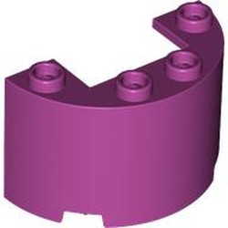 LEGO part 24593 Cylinder Half 2 x 4 x 2 with 1 x 2 Cutout in Bright Reddish Violet/ Magenta