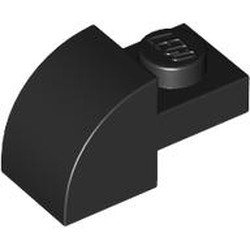 LEGO part 5841 Brick Curved 1 x 2 x 1 with Curved Top in Black