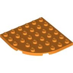 LEGO part 6003 Plate Round Corner 6 x 6 in Bright Orange/ Orange