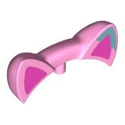 LEGO part 4039pr0002 Headwear Accessory Cat Ears with Dark Pink Ears, Dark Turquoise Spot print in Light Purple/ Bright Pink