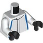 Torso, Racing Suit, Blue Lines print, White Arms, Black Hands