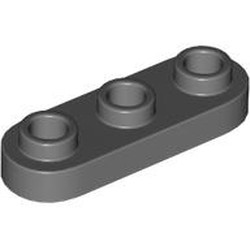 LEGO part 77850 Plate Special 1 x 3 Rounded with 3 Open Studs in Dark Stone Grey / Dark Bluish Gray