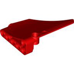 LEGO part 6609 Technic Panel Fairing #42 5 x 7, Side A Inverted in Bright Red/ Red