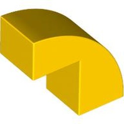 LEGO part 5907 Brick Curved 1 x 2 x 1 2/3 with 1 Cutout in Bright Yellow/ Yellow
