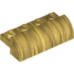 LEGO part 5842 Brick Curved 2 x 4 x 1 in Warm Gold/ Pearl Gold